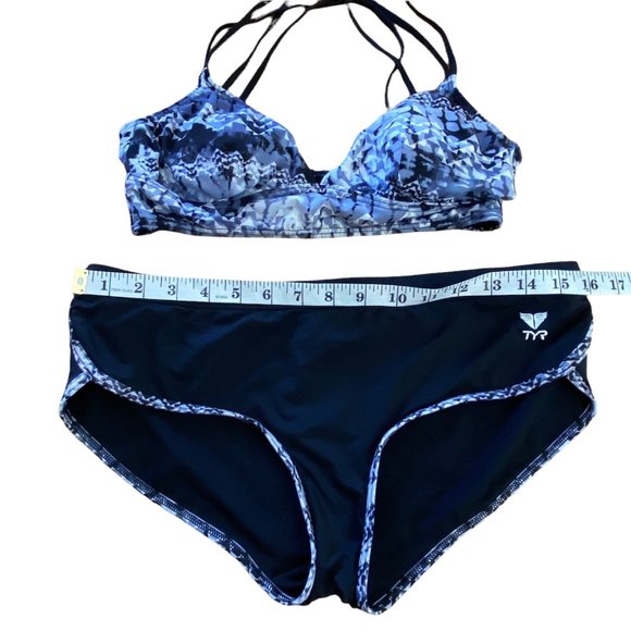 TYR Sporty Athletic Bikini Set Bralette Top M Bottom L Black - Picture 11 of 16